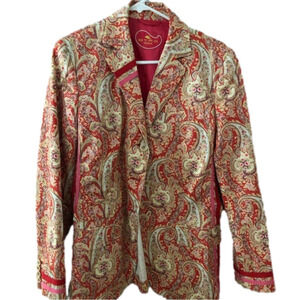 Etro Red and Gold Paisley Blazer